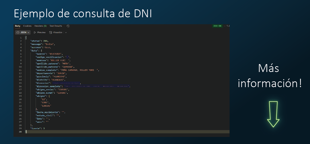 Ejemplo de consulta DNI
